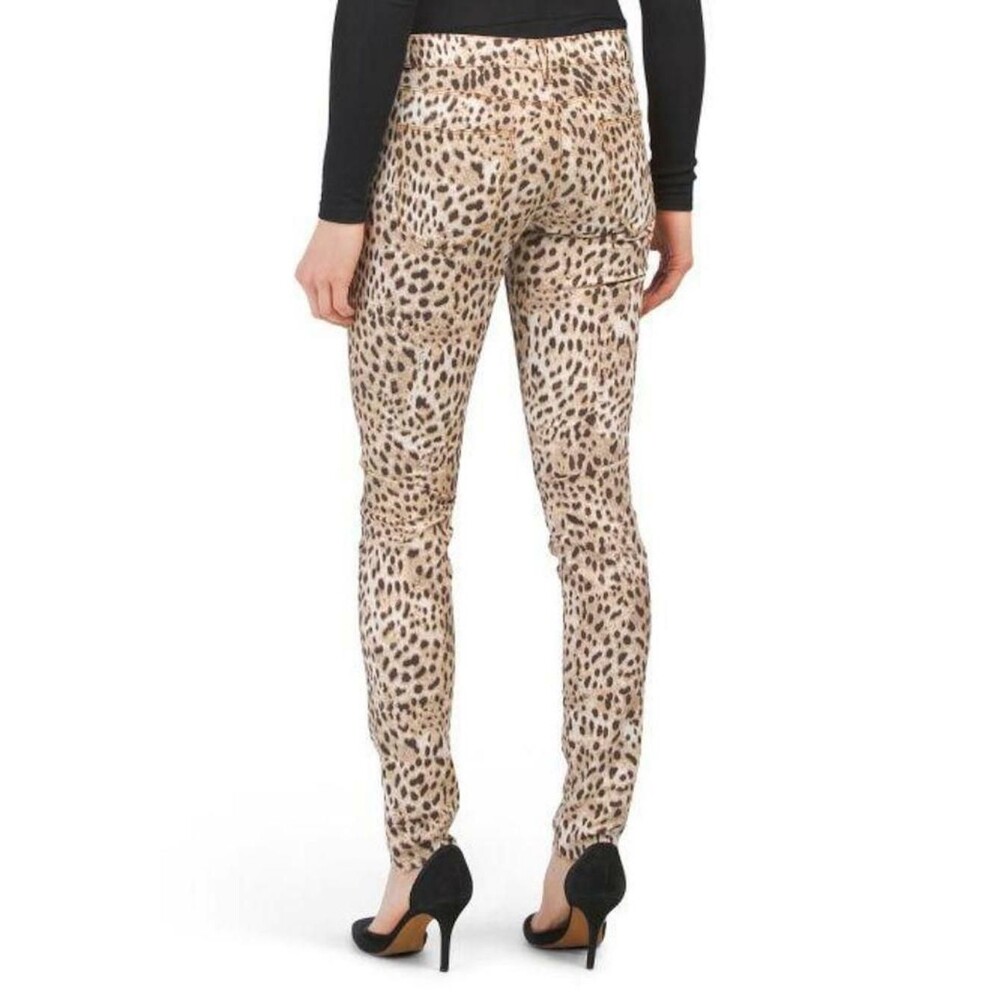 Roberto Cavalli Skinny Fit Tan Naturale Animal Print Jeans - Picture 2 of 3